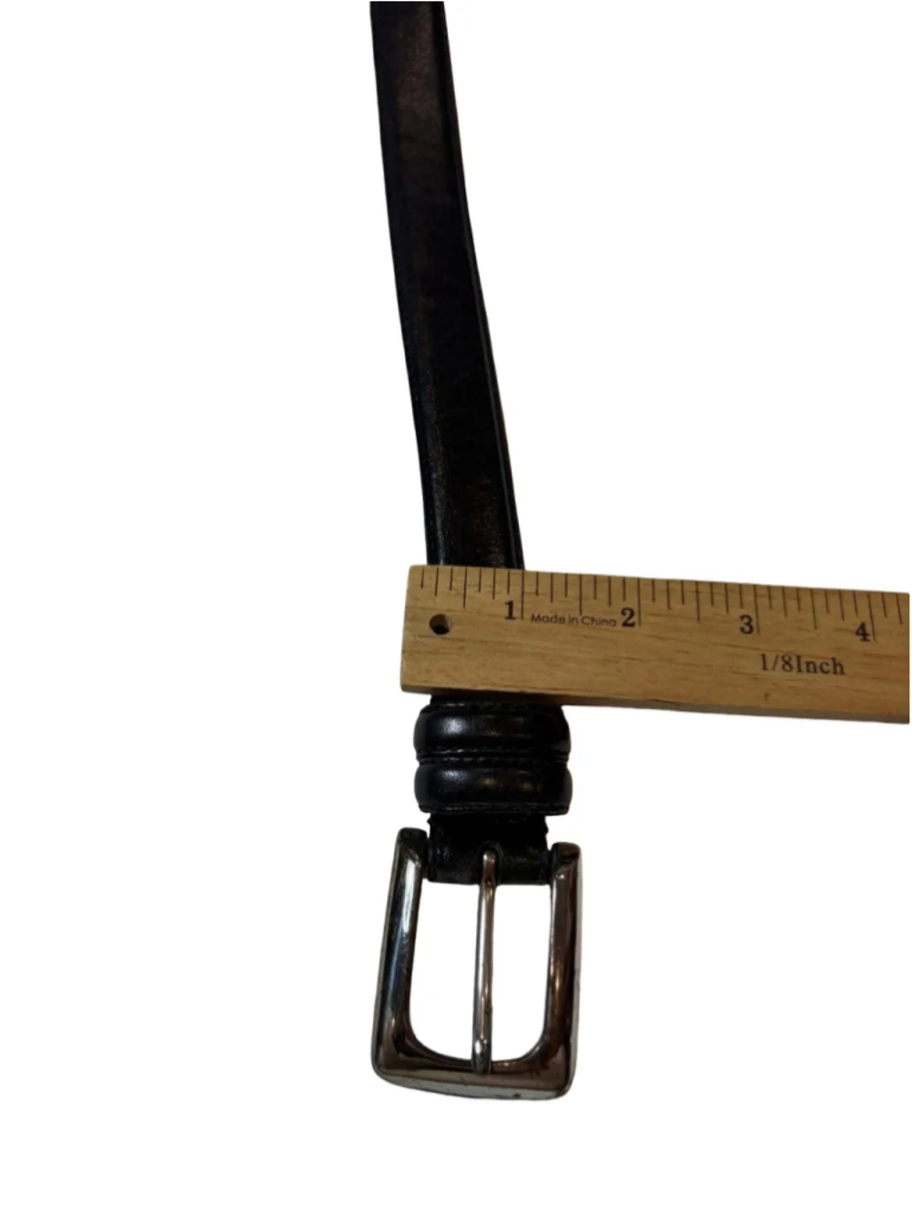 Fossil Women’s Black Genuine Leather Belt Size M Silver Buckle Classic